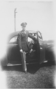 Dad, in the 1940s with a favorite car. He could talk "forever" and very intelligently about his cars!