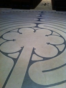 Detail of center, from labyrinth at Grace Cathedral, San Francisco
