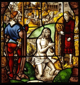Naaman takes the plunge . . . in a stained glass kind of way.