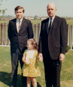Me, my younger sister, and Dad. Sometime in the 1960s.